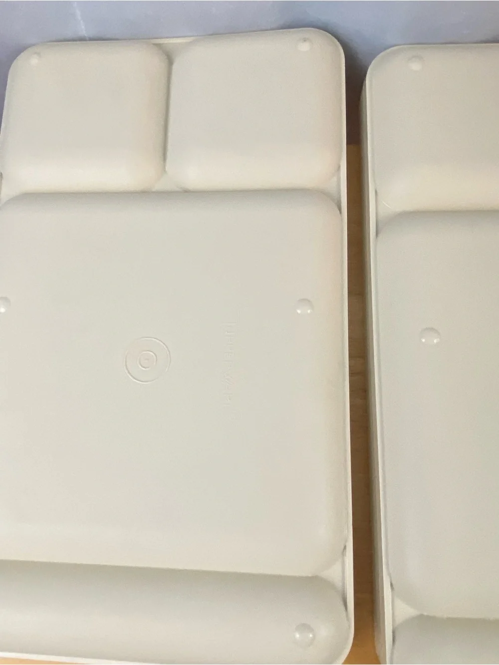 Vintage 1535 Tupperware Beige Compartment Food Trays Set of 6